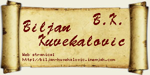 Biljan Kuvekalović vizit kartica